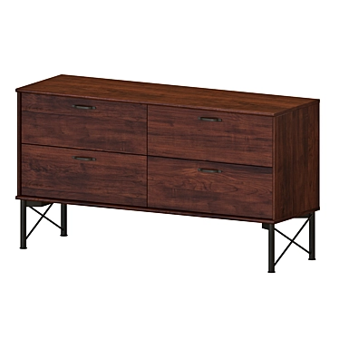 Modern Brown and White 4 Drawer IKEA MUSKEN Chest 3D model image 1 
