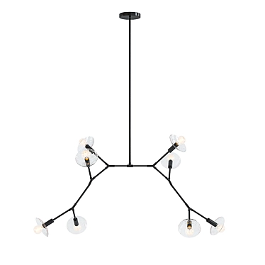 Elegant Salerno Metal Chandelier 3D model image 1 