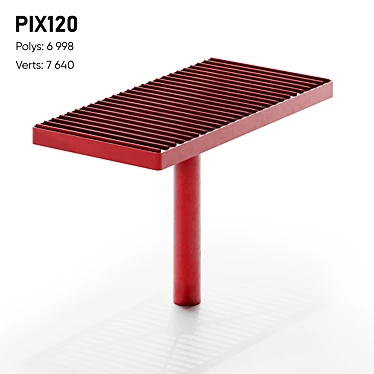 Sleek Steel Seating: PIXEL Park Benches 3D model image 1 