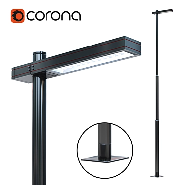 Corona Outdoor Street Lamp 3D model image 1 