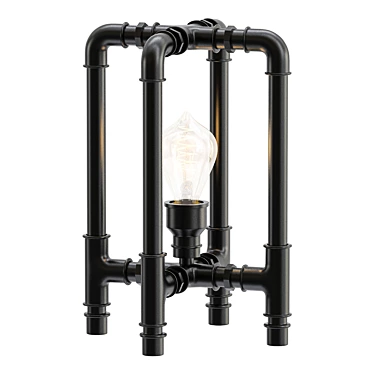 Industrial Pipe Light Fixture 3D model image 1 