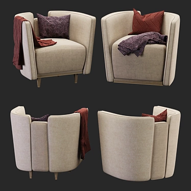 Frato Gstaad Armchair: Contemporary Elegance in 930x800x800mm 3D model image 1 