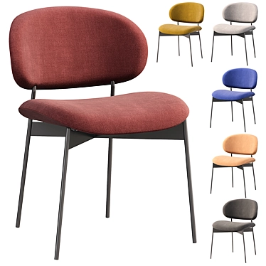 LUZ Armless Chair: Sleek and Stylish 3D model image 1 