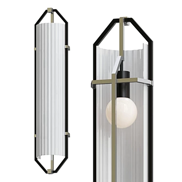 Elegant Double Glass Sconce 3D model image 1 