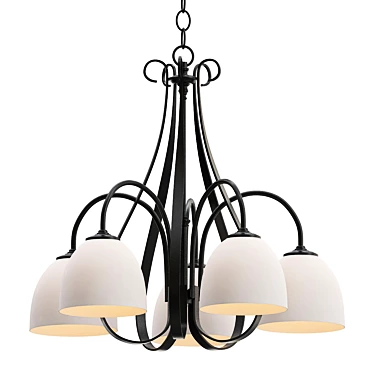 Elegant Sweeping Taper Chandelier 3D model image 1 