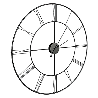 Industrial-inspired Metal Wall Clock 3D model image 1 