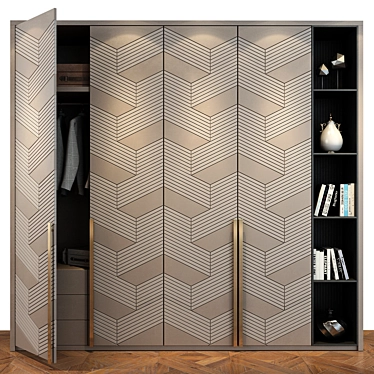 Geometric Illusion Freestanding Cabinet 3D model image 1 