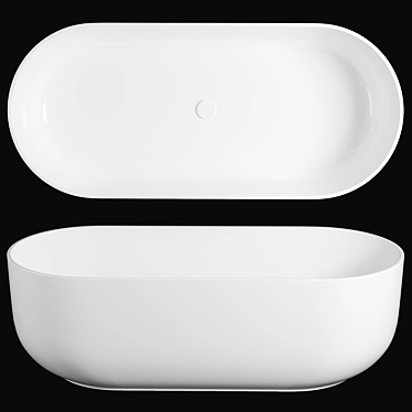 Elegant 1780mm Stone Bath 3D model image 1 