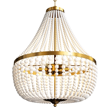 Frosted Beads Basket Chandelier 3D model image 1 