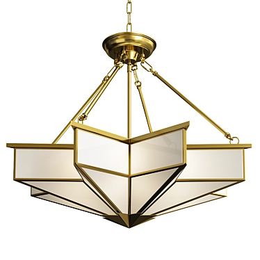 Frosted Glass Star Chandelier 3D model image 1 