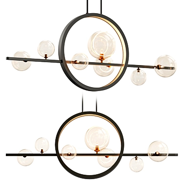 Elegant Iona Chandelier with Halos 3D model image 1 