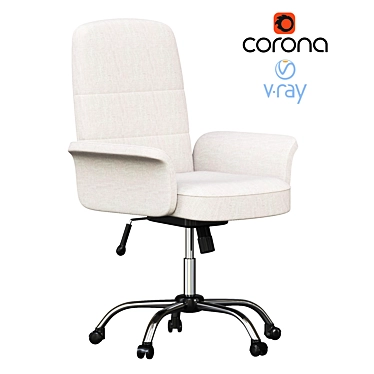 Elegant Fabric Office Chair 3D model image 1 