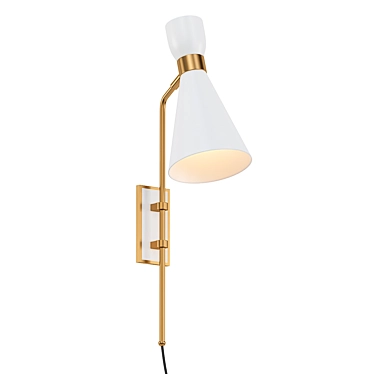 Minimalist White Wall Sconce 3D model image 1 