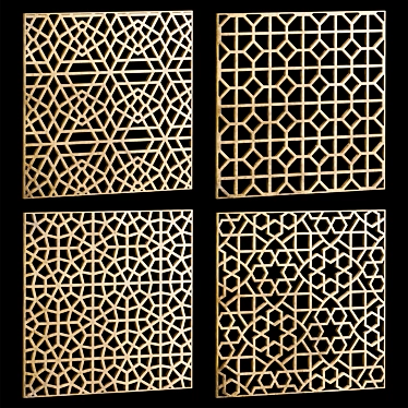 Square Decorative Panels Set 19 - Create Stunning Compositions! 3D model image 1 