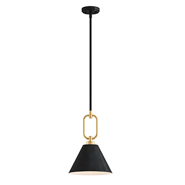 Stiffel Meyer 11.5" Black & Gold Mini Pendant 3D model image 1 