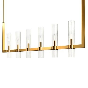 Sleek 6-Light Modern Island Pendant 3D model image 1 