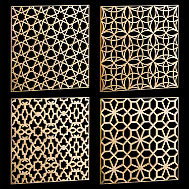 Square Decorative Panel Set 600x600mm 3D model image 1 