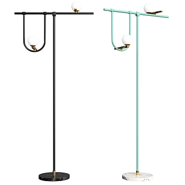 Elegant Birds Floor Lamp 3D model image 1 