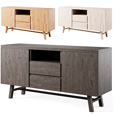 Modern Oak Bedside Table 3D model image 1 