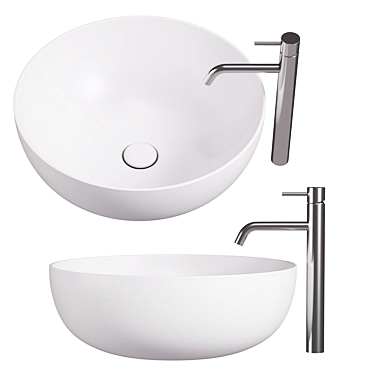 Sleek neoro n50 washbasin 3D model image 1 