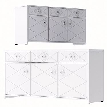 Modern White Lucido Chest of Drawers 3D model image 1 