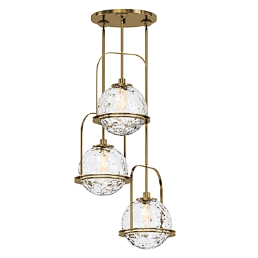Mimas 24: Brass Cluster Pendant 3D model image 1 