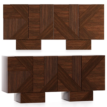 Emmemobili Stripes MA22: Stylish Striped Chest of Drawers 3D model image 1 