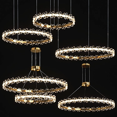 Elegant Nordic Crystal Chandelier 3D model image 1 