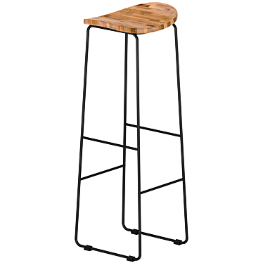 Tangle Wood Bar Stool: Sleek & Sturdy 3D model image 1 