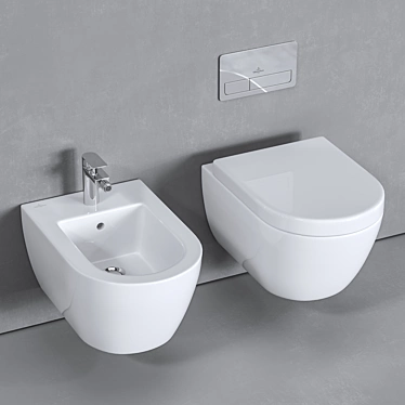 Villeroy & Boch - Subway 2.0 Toilet Set 3D model image 1 