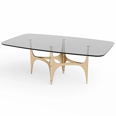 Elegant Barrel-Shaped Dining Table 3D model image 1 