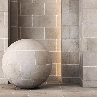Seamless Limestone Tiles | 4K Texture 3D model image 1 