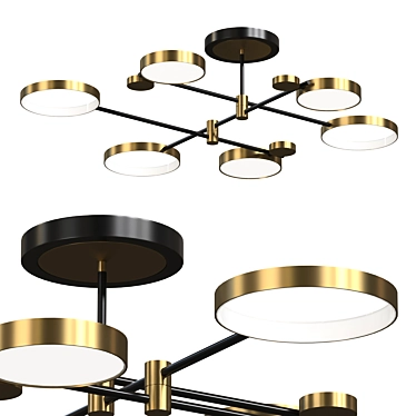 Nordic Gold Ceiling Light: Elegant Illumination 3D model image 1 