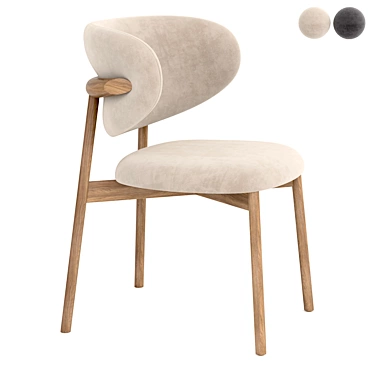 Elegant Oleandro Wood Chair: Calligaris-Inspired 3D model image 1 