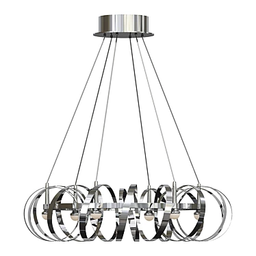 Sleek Aluminum Chandelier 3D model image 1 