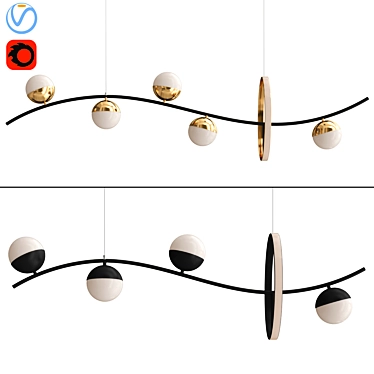 RINBO L Pendant Light: Stylish and Modern 3D model image 1 