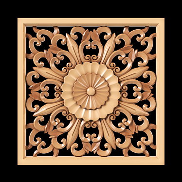 Exquisite Wood Carving Design 3D model image 1 