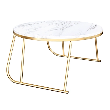 Stone-Top Coffee Table: White & Modern 3D model image 1 