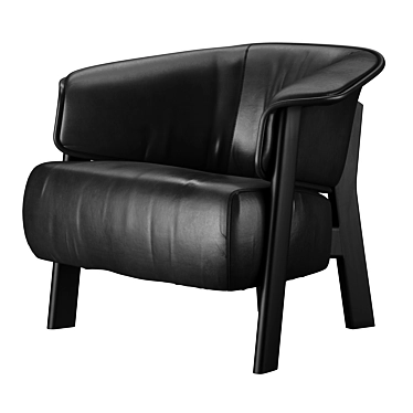 Elegant Back-Wing Armchair: A Cassina Masterpiece 3D model image 1 