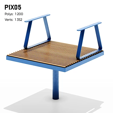Eco-Friendly Woodpixel Park Benches 3D model image 1 
