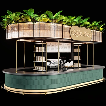 Outdoor Cafe Counter with Canopy 3D model image 1 