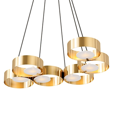 Golden Glow: Contemporary Suspension Light 3D model image 1 