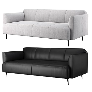 Luxury Modena Sofa in Leather & Textile 3D model image 1 