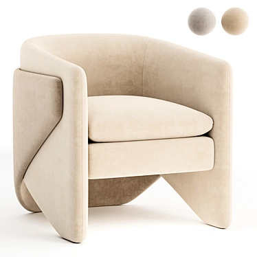 Elegant West Elm Thea Chair 3D model image 1 