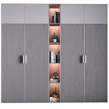 Versatile Wardrobe & Display Cabinet Set 3D model image 1 