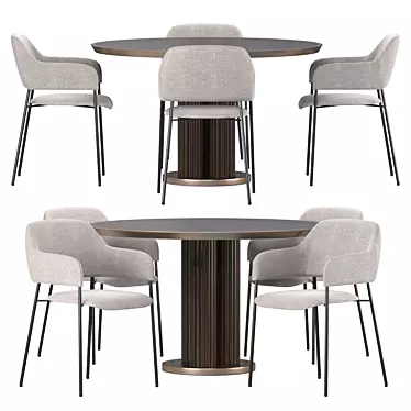 Modern Ledbury Dining Set 3D model image 1 