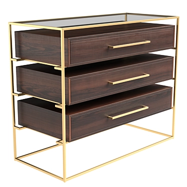 Lyle Glass-Top Bedside Table 3D model image 1 