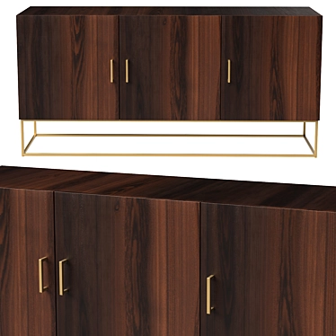 Mango Wood Doors Sideboard: Lyle 3D model image 1 