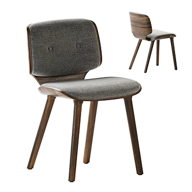 Elegant Nut Chair: A Fusion of Metal, Wood, and Velvet 3D model image 1 