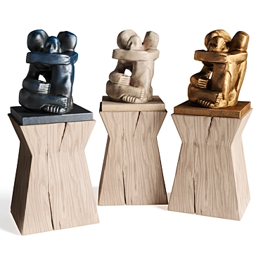 Elegant African Abstract Sculpture 3D model image 1 